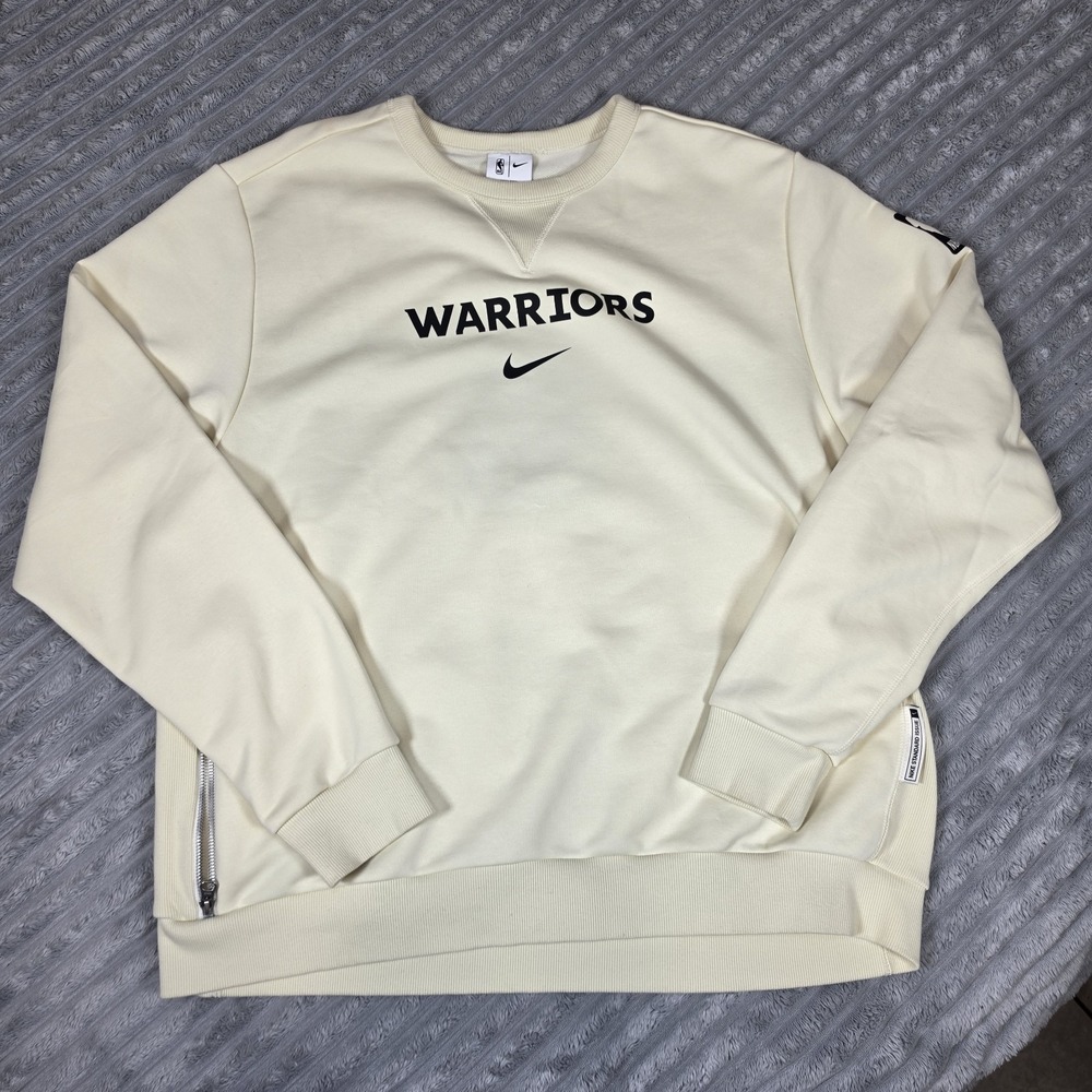 Nike Men's XL Cream Golden State Warriors Courtside Standard Issue Performance